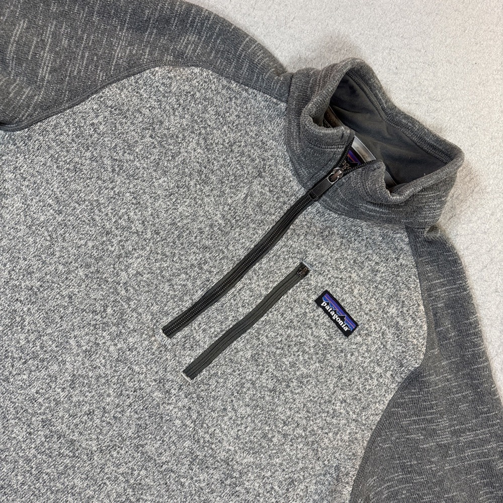 Patagonia 1/4 Zip Hiking Fleece Jacket Men Gray Comfort Outdoor Medium